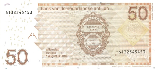 P30h Netherlands Antilles - 50 Gulden Year 2016